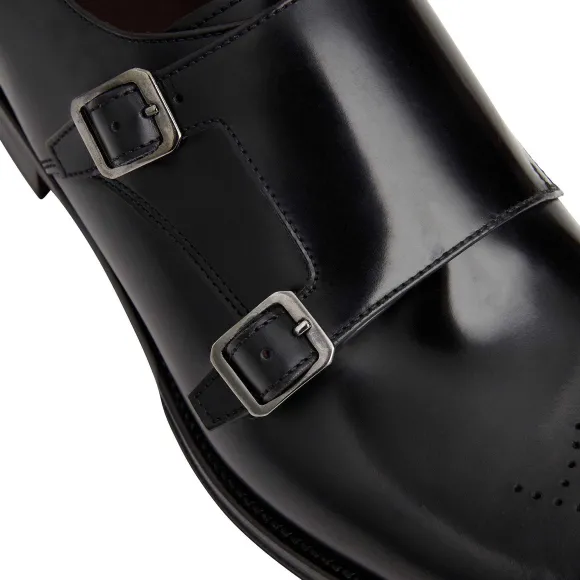 Alfeo Double Monk Strap-Black^Bruno Magli New
