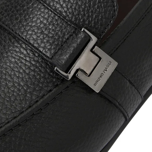 Arlo Slip On Side Bit Loafer Black Leather^Bruno Magli Fashion