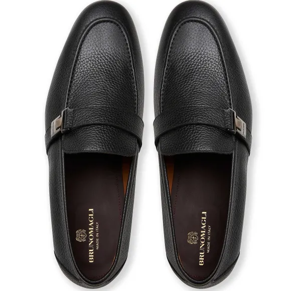 Arlo Slip On Side Bit Loafer Black Leather^Bruno Magli Fashion