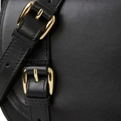 Camilla Equestrian Inspired Handbag Black Nappa Leather^Bruno Magli Flash Sale