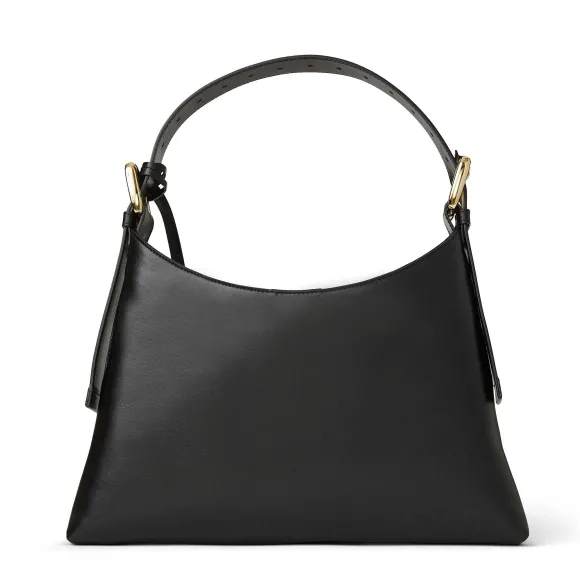 Cora Mini Hobo Handbag Black Nappa Leather^Bruno Magli New