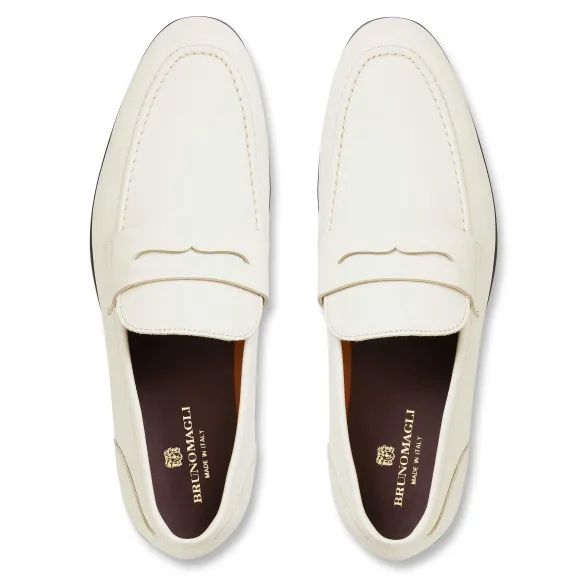 Lastra Slip-On Leather Loafer-Off White^Bruno Magli Cheap