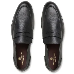 Lastra Slip-On Leather Loafer-Black^Bruno Magli Discount
