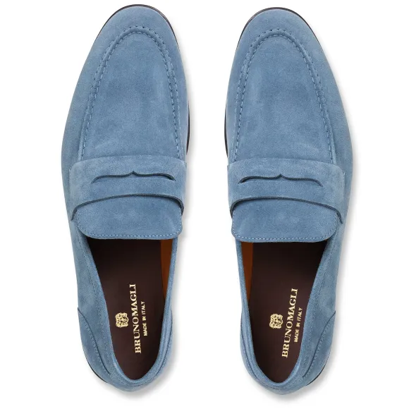 Lastra Slip-On Suede Loafer-Light Blue^Bruno Magli Clearance