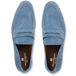 Lastra Slip-On Suede Loafer-Light Blue^Bruno Magli Best