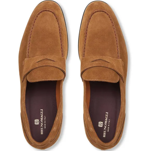 Silas Suede Loafer - Cognac^Bruno Magli Sale