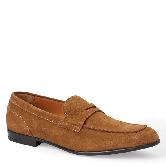 Silas Suede Loafer - Cognac^Bruno Magli Sale