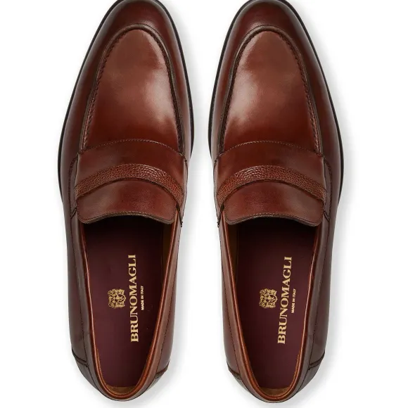 Silvestro Embosssed Loafer Leather^Bruno Magli Clearance