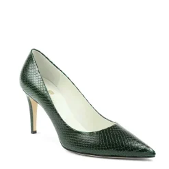 Telma Snake-Print Leather Pointed-Toe Pump - Emerald^Bruno Magli Outlet