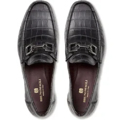 Trieste Classic Moccasin- Black Croc^Bruno Magli Shop