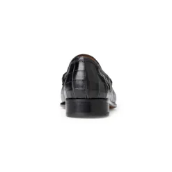 Trieste Classic Moccasin- Black Croc^Bruno Magli Shop