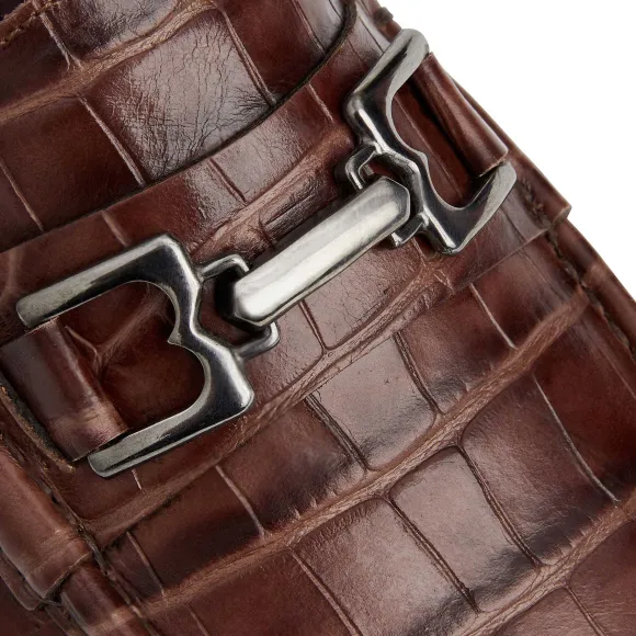 Trieste Classic Moccasin- Brown Croc^Bruno Magli Shop