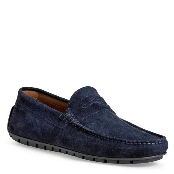 Xane Casual Suede Slip-On Driving Moccasin-Navy^Bruno Magli Outlet