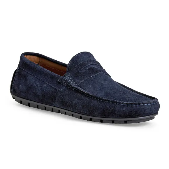 Xane Casual Suede Slip-On Driving Moccasin-Navy^Bruno Magli Outlet