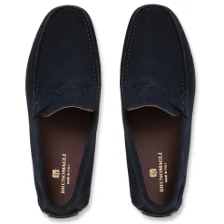 Xane Casual Suede Slip-On Driving Moccasin-Navy^Bruno Magli Outlet