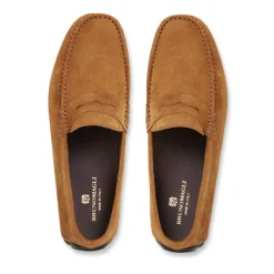 Xane Casual Suede Slip-On Driving Moccasin-Cognac^Bruno Magli Cheap