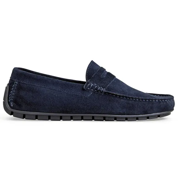 Xane Casual Suede Slip-On Driving Moccasin-Navy^Bruno Magli Sale
